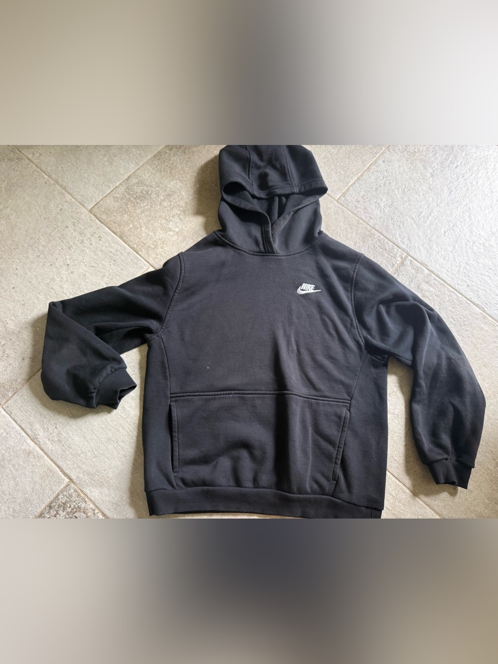Nike Black Crewneck Hoodie with White Swoosh